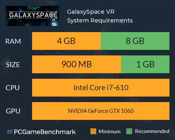 GalaxySpace VR System Requirements PC Graph - Can I Run GalaxySpace VR GalaxySpace VR System Requirements PC Graph - Can I Run GalaxySpace VR
