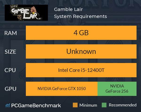 Gamble Lair System Requirements PC Graph - Can I Run Gamble Lair Gamble Lair System Requirements PC Graph - Can I Run Gamble Lair