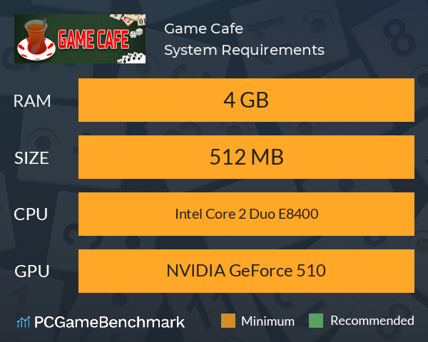 Game Cafe System Requirements PC Graph - Can I Run Game Cafe Game Cafe System Requirements PC Graph - Can I Run Game Cafe