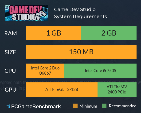 Game Dev Studio System Requirements PC Graph - Can I Run Game Dev Studio