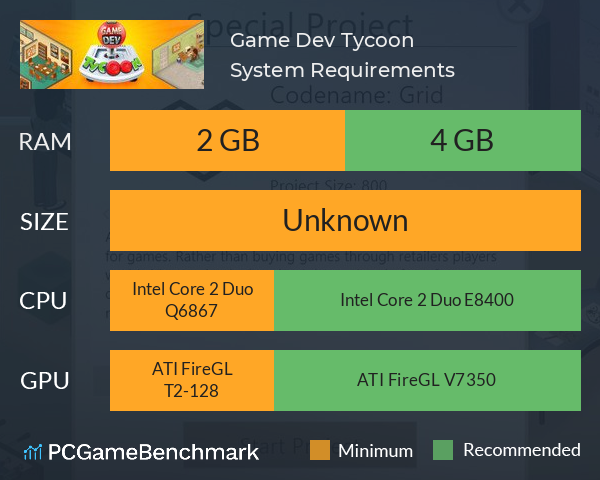 Game Dev Tycoon System Requirements PC Graph - Can I Run Game Dev Tycoon