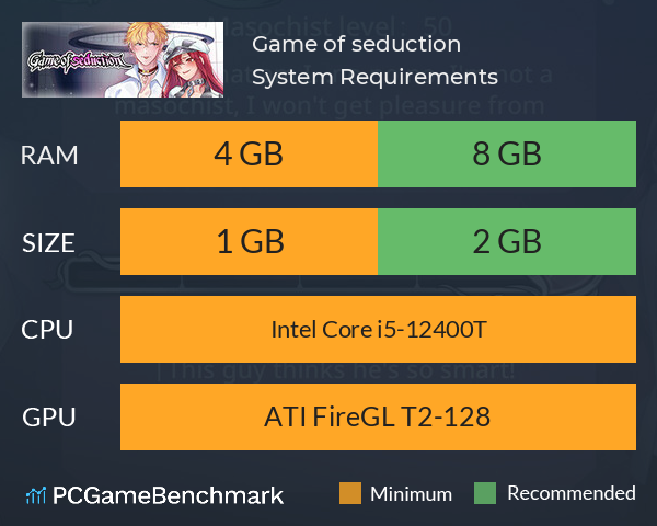 Game of seduction System Requirements PC Graph - Can I Run Game of seduction