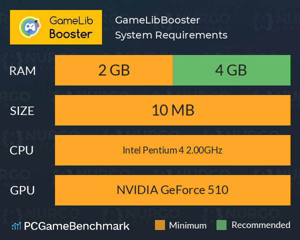 GameLibBooster System Requirements PC Graph - Can I Run GameLibBooster