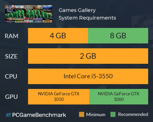 Games Gallery System Requirements PC Graph - Can I Run Games Gallery Games Gallery System Requirements PC Graph - Can I Run Games Gallery