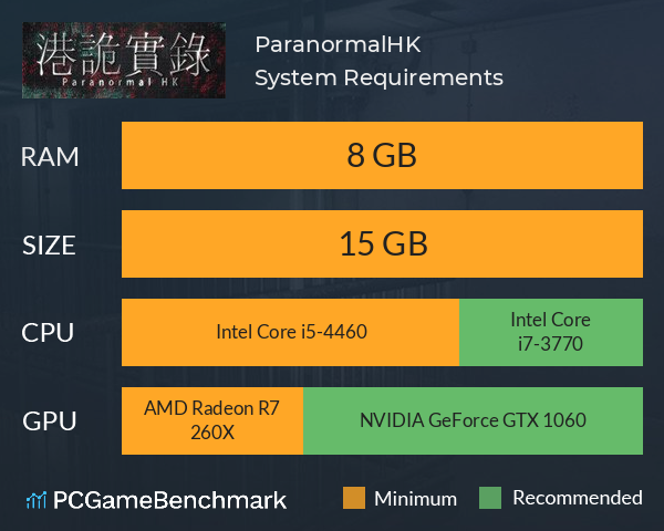 港詭實錄ParanormalHK System Requirements PC Graph - Can I Run 港詭實錄ParanormalHK