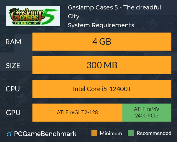 Gaslamp Cases 5 - The dreadful City System Requirements PC Graph - Can I Run Gaslamp Cases 5 - The dreadful City Gaslamp Cases 5 - The dreadful City System Requirements PC Graph - Can I Run Gaslamp Cases 5 - The dreadful City