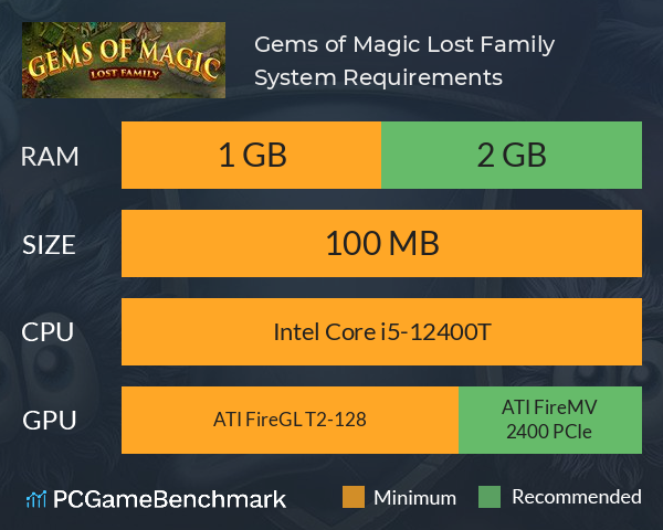 Gems of Magic: Lost Family System Requirements PC Graph - Can I Run Gems of Magic: Lost Family Gems of Magic: Lost Family System Requirements PC Graph - Can I Run Gems of Magic: Lost Family