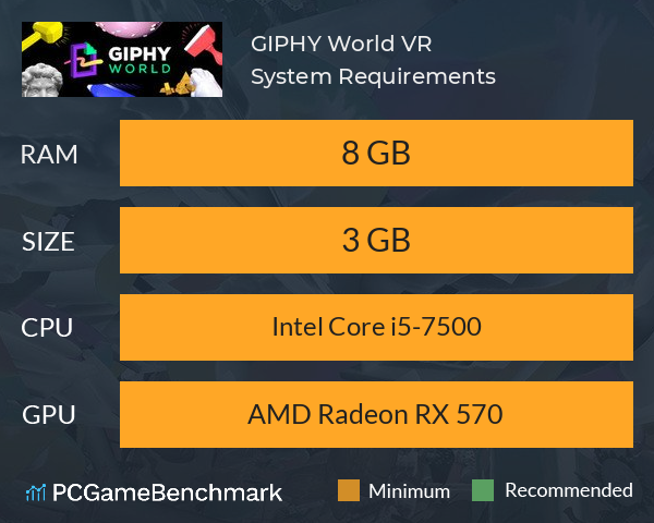 GIPHY World VR System Requirements PC Graph - Can I Run GIPHY World VR