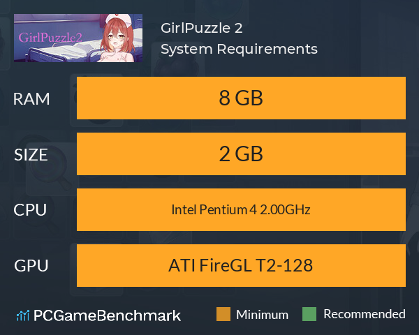 GirlPuzzle 2 System Requirements PC Graph - Can I Run GirlPuzzle 2 GirlPuzzle 2 System Requirements PC Graph - Can I Run GirlPuzzle 2