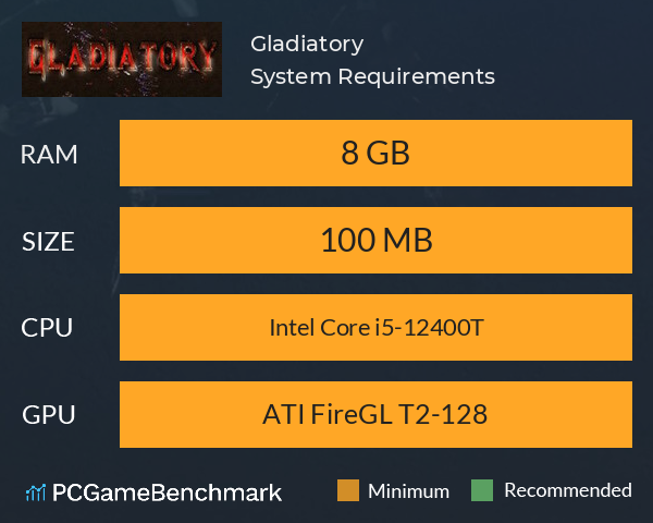 Gladiatory System Requirements PC Graph - Can I Run Gladiatory Gladiatory System Requirements PC Graph - Can I Run Gladiatory