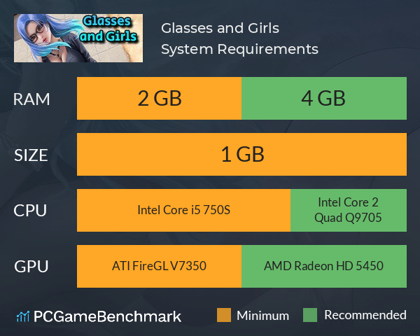 Glasses and Girls System Requirements PC Graph - Can I Run Glasses and Girls Glasses and Girls System Requirements PC Graph - Can I Run Glasses and Girls
