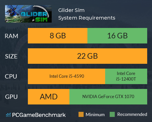 Glider Sim System Requirements PC Graph - Can I Run Glider Sim