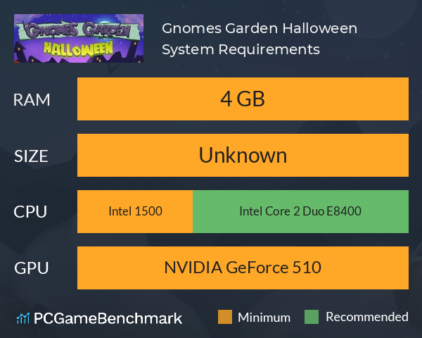 Gnomes Garden: Halloween System Requirements PC Graph - Can I Run Gnomes Garden: Halloween