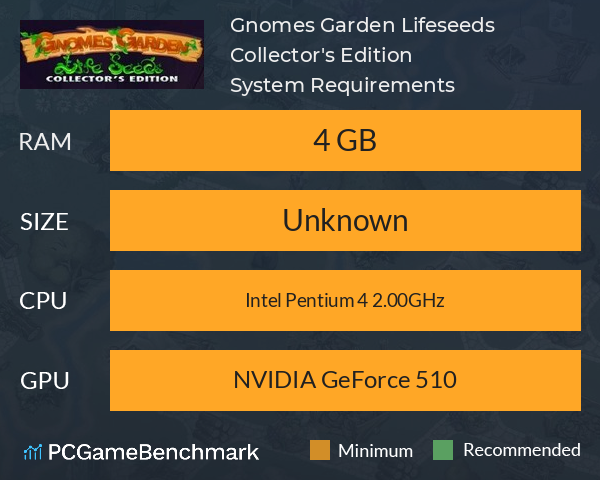 Gnomes Garden Lifeseeds Collector's Edition System Requirements PC Graph - Can I Run Gnomes Garden Lifeseeds Collector's Edition