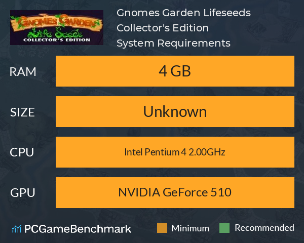 Gnomes Garden Lifeseeds Collector's Edition System Requirements PC Graph - Can I Run Gnomes Garden Lifeseeds Collector's Edition Gnomes Garden Lifeseeds Collector's Edition System Requirements PC Graph - Can I Run Gnomes Garden Lifeseeds Collector's Edition