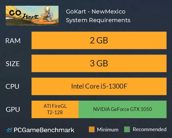 GoKart - NewMexico System Requirements PC Graph - Can I Run GoKart - NewMexico