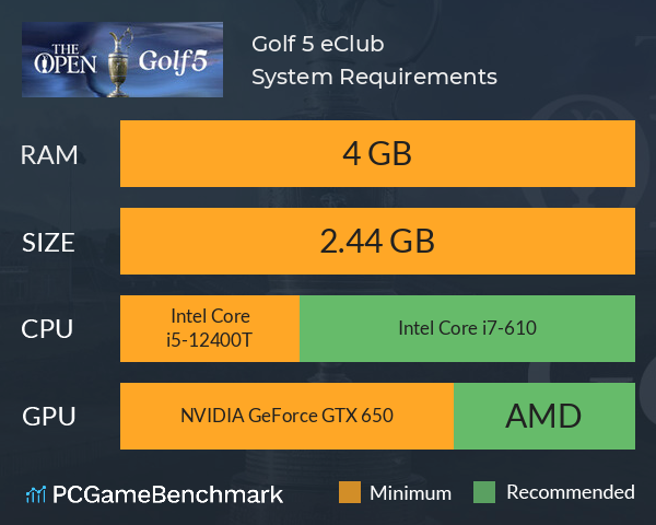 Golf 5 eClub System Requirements PC Graph - Can I Run Golf 5 eClub Golf 5 eClub System Requirements PC Graph - Can I Run Golf 5 eClub