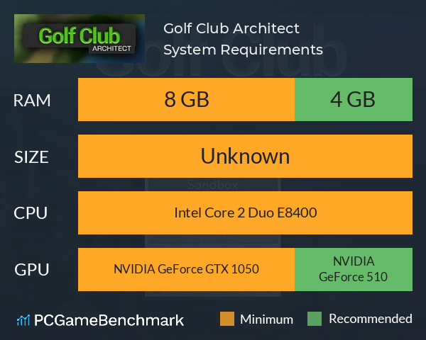 Golf Club Architect System Requirements PC Graph - Can I Run Golf Club Architect