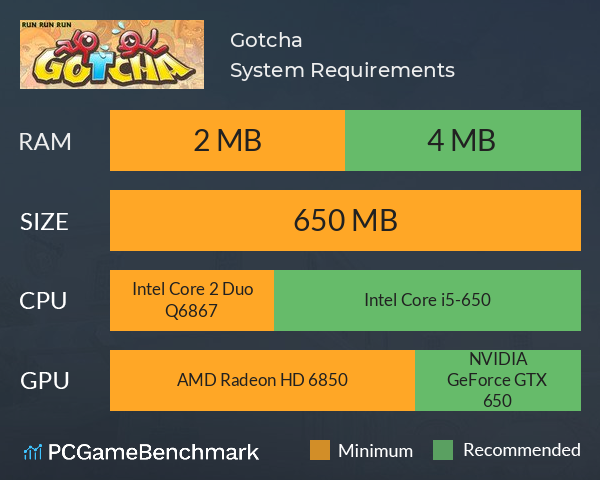 Gotcha System Requirements PC Graph - Can I Run Gotcha Gotcha System Requirements PC Graph - Can I Run Gotcha