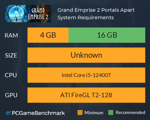 Grand Emprise 2: Portals Apart System Requirements PC Graph - Can I Run Grand Emprise 2: Portals Apart