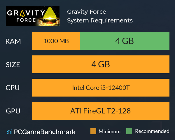 Gravity Force System Requirements PC Graph - Can I Run Gravity Force Gravity Force System Requirements PC Graph - Can I Run Gravity Force