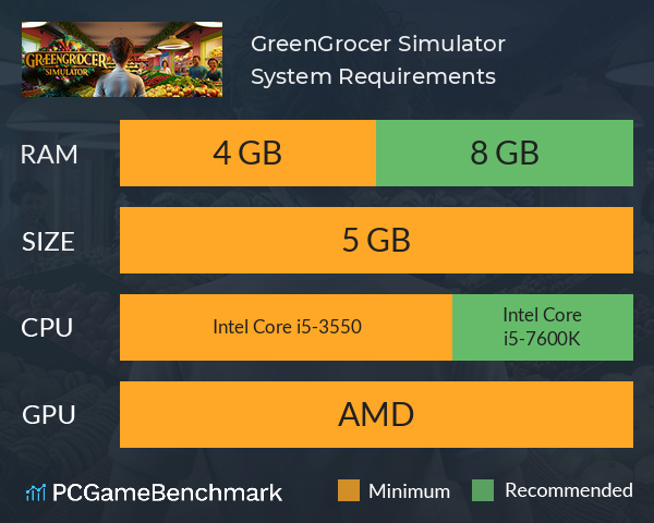 GreenGrocer Simulator System Requirements PC Graph - Can I Run GreenGrocer Simulator GreenGrocer Simulator System Requirements PC Graph - Can I Run GreenGrocer Simulator