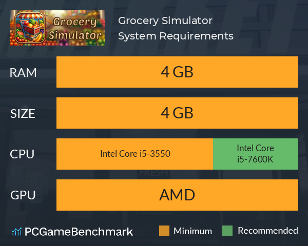 Grocery Simulator System Requirements PC Graph - Can I Run Grocery Simulator Grocery Simulator System Requirements PC Graph - Can I Run Grocery Simulator