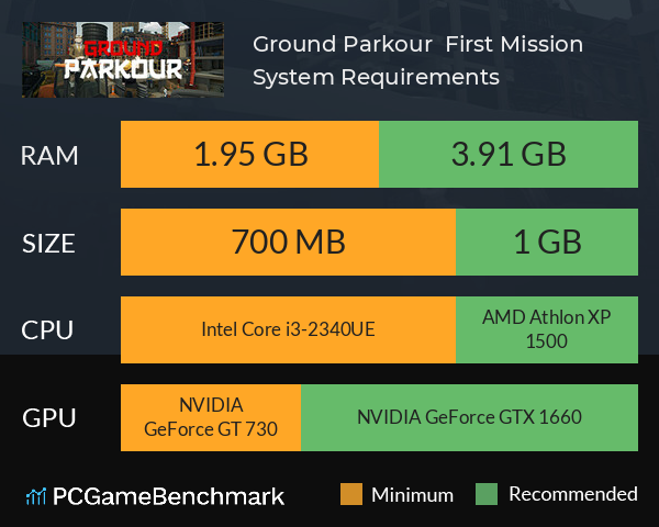 Ground Parkour : First Mission System Requirements PC Graph - Can I Run Ground Parkour : First Mission Ground Parkour : First Mission System Requirements PC Graph - Can I Run Ground Parkour : First Mission