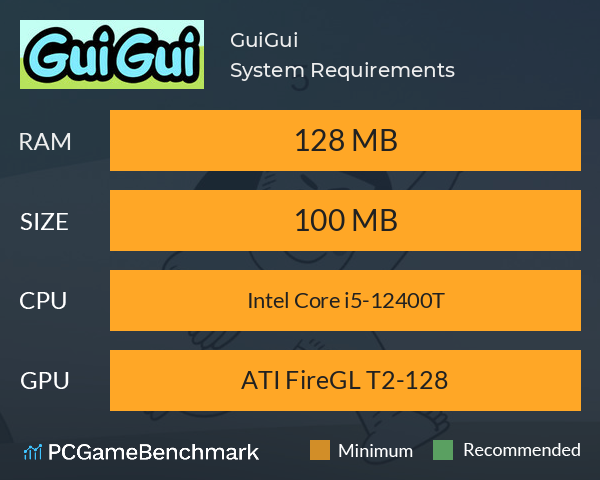 GuiGui System Requirements PC Graph - Can I Run GuiGui GuiGui System Requirements PC Graph - Can I Run GuiGui