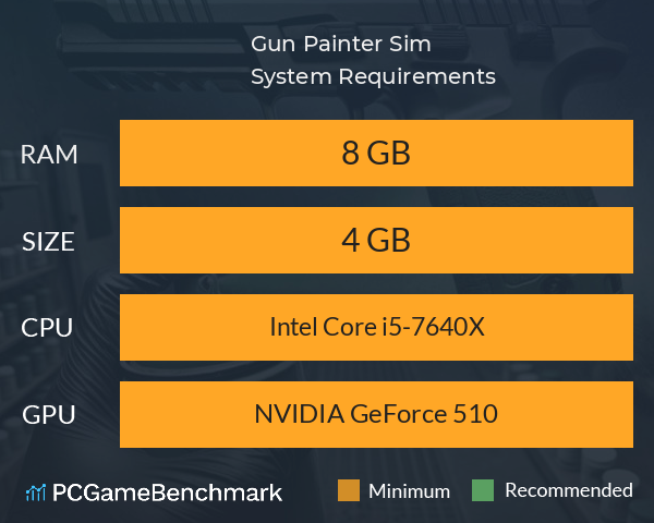 Gun Painter Sim System Requirements PC Graph - Can I Run Gun Painter Sim Gun Painter Sim System Requirements PC Graph - Can I Run Gun Painter Sim