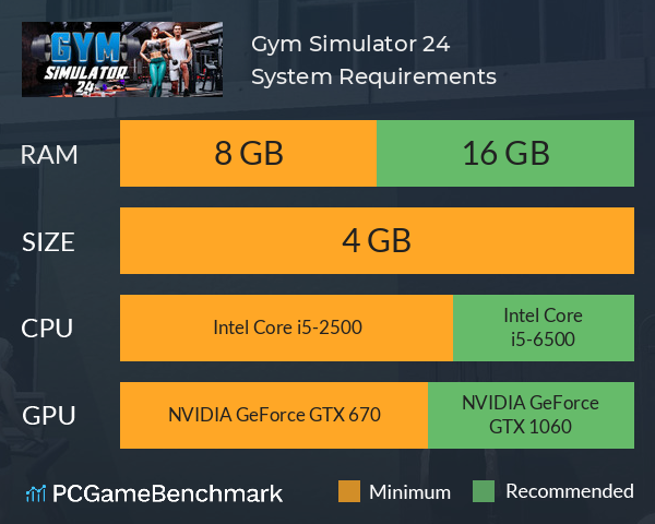 Gym Simulator 24 System Requirements PC Graph - Can I Run Gym Simulator 24