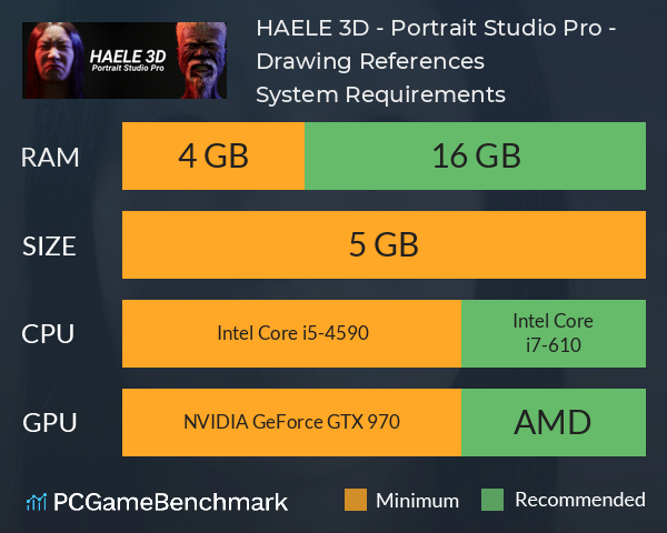 HAELE 3D - Portrait Studio Pro - Drawing References System Requirements PC Graph - Can I Run HAELE 3D - Portrait Studio Pro - Drawing References HAELE 3D - Portrait Studio Pro - Drawing References System Requirements PC Graph - Can I Run HAELE 3D - Portrait Studio Pro - Drawing References