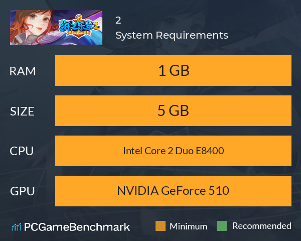 海之乐章2 System Requirements PC Graph - Can I Run 海之乐章2