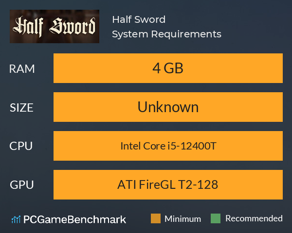 Half Sword System Requirements PC Graph - Can I Run Half Sword