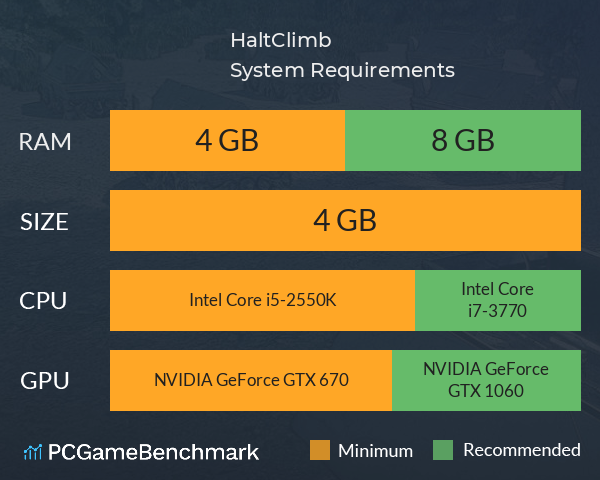 HaltClimb System Requirements PC Graph - Can I Run HaltClimb HaltClimb System Requirements PC Graph - Can I Run HaltClimb