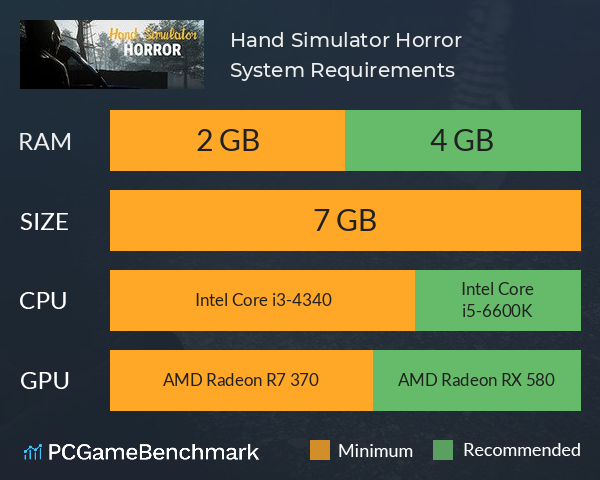 Hand Simulator: Horror System Requirements PC Graph - Can I Run Hand Simulator: Horror