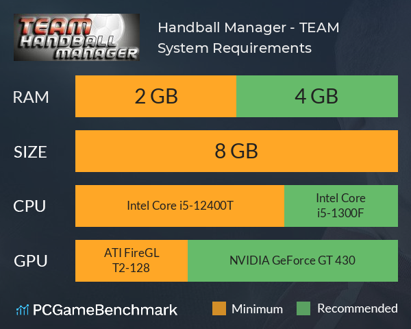 Handball Manager - TEAM System Requirements PC Graph - Can I Run Handball Manager - TEAM