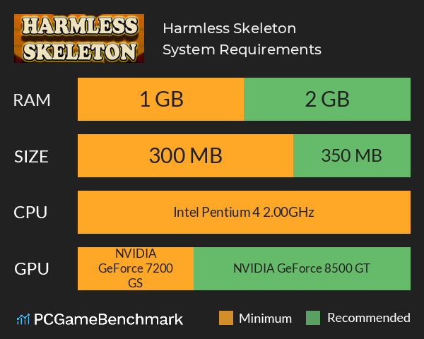 Harmless Skeleton System Requirements PC Graph - Can I Run Harmless Skeleton