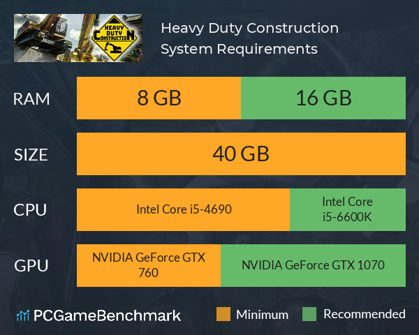 Heavy Duty Construction System Requirements PC Graph - Can I Run Heavy Duty Construction