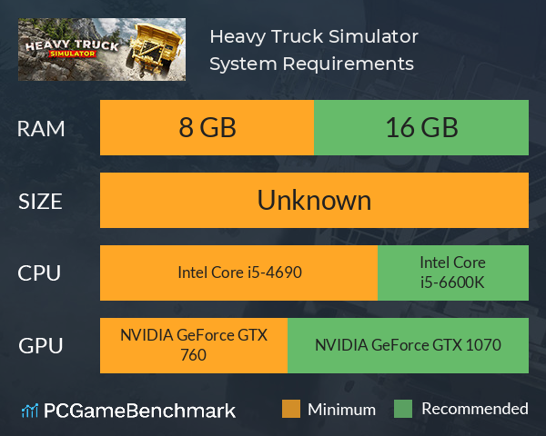 Heavy Truck Simulator System Requirements PC Graph - Can I Run Heavy Truck Simulator Heavy Truck Simulator System Requirements PC Graph - Can I Run Heavy Truck Simulator