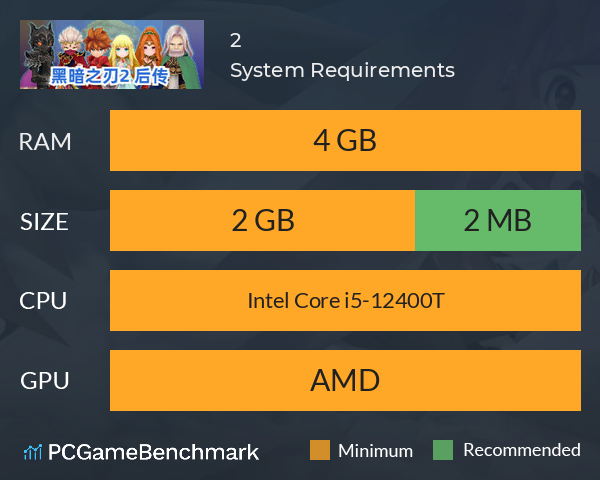 黑暗之刃2 System Requirements PC Graph - Can I Run 黑暗之刃2