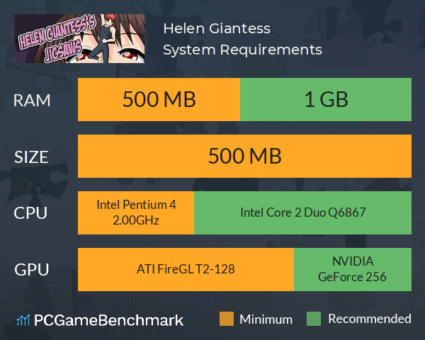 Helen Giantess System Requirements PC Graph - Can I Run Helen Giantess Helen Giantess System Requirements PC Graph - Can I Run Helen Giantess