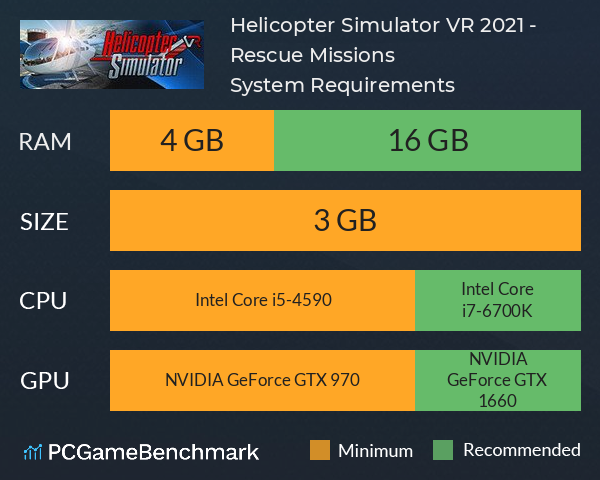 Helicopter Simulator VR 2021 - Rescue Missions System Requirements PC Graph - Can I Run Helicopter Simulator VR 2021 - Rescue Missions