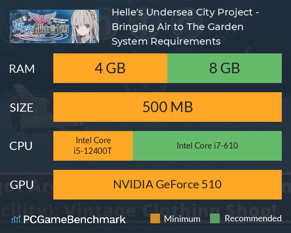 Helle's Undersea City Project - Bringing Air to The Garden System Requirements PC Graph - Can I Run Helle's Undersea City Project - Bringing Air to The Garden