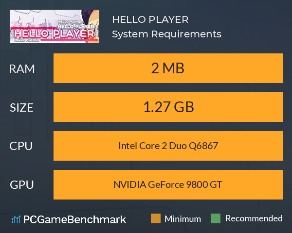 HELLO PLAYER System Requirements PC Graph - Can I Run HELLO PLAYER HELLO PLAYER System Requirements PC Graph - Can I Run HELLO PLAYER