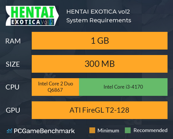 HENTAI EXOTICA vol.2 System Requirements PC Graph - Can I Run HENTAI EXOTICA vol.2 HENTAI EXOTICA vol.2 System Requirements PC Graph - Can I Run HENTAI EXOTICA vol.2