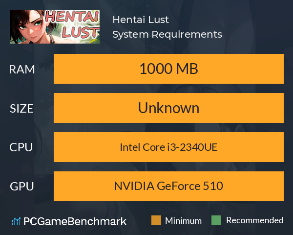 Hentai Lust System Requirements PC Graph - Can I Run Hentai Lust Hentai Lust System Requirements PC Graph - Can I Run Hentai Lust