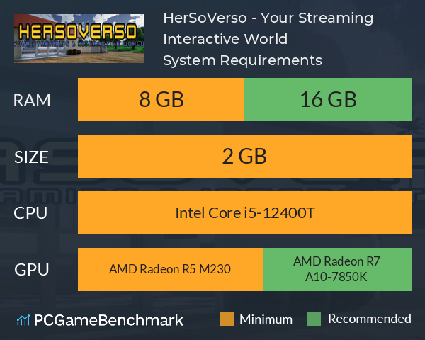 HerSoVerso - Your Streaming & Interactive World System Requirements PC Graph - Can I Run HerSoVerso - Your Streaming & Interactive World HerSoVerso - Your Streaming & Interactive World System Requirements PC Graph - Can I Run HerSoVerso - Your Streaming & Interactive World