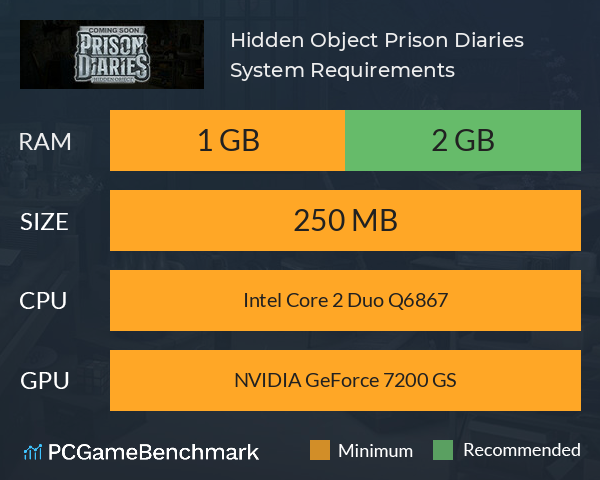 Hidden Object: Prison Diaries System Requirements PC Graph - Can I Run Hidden Object: Prison Diaries Hidden Object: Prison Diaries System Requirements PC Graph - Can I Run Hidden Object: Prison Diaries