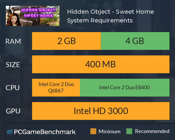 Hidden Object - Sweet Home System Requirements PC Graph - Can I Run Hidden Object - Sweet Home